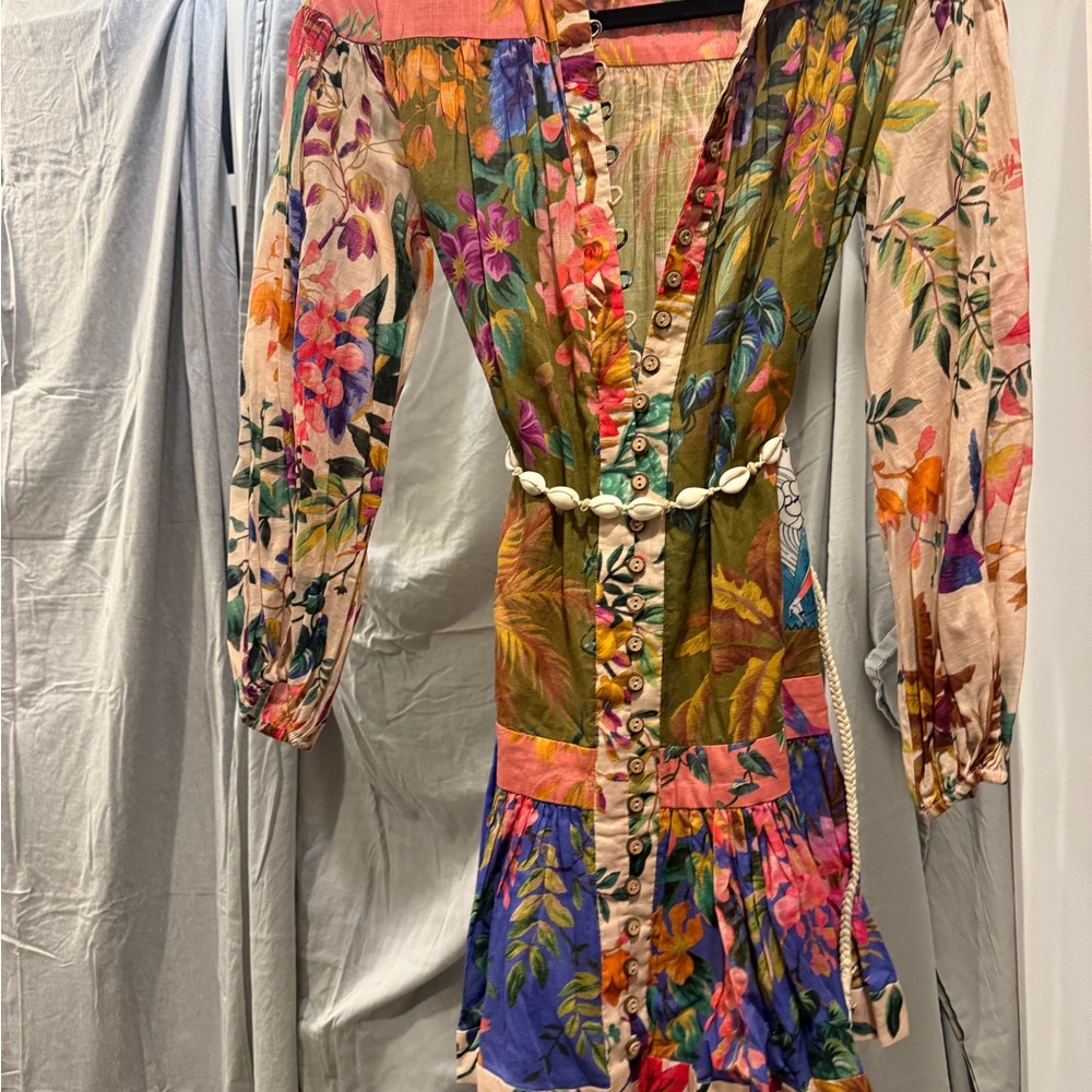 Zimmermann Multicolor Floral Long Sleeve Dress